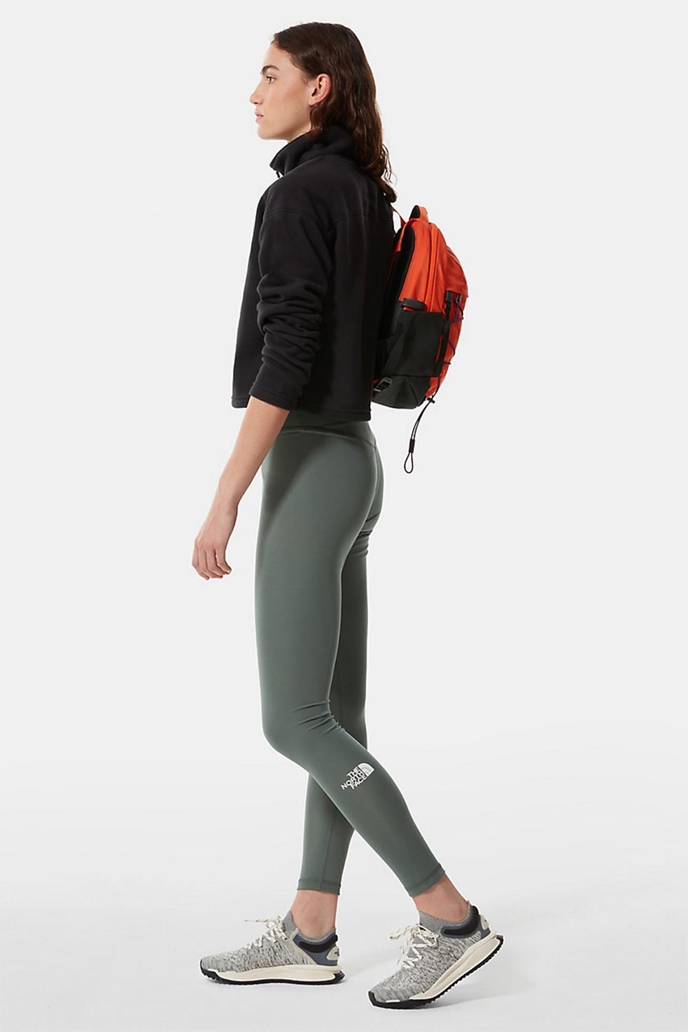 The North Face-Women 100 Glacier Cropped 1/4 Zip Black-Sweatshirts & Hoodies-6-Milagron.com