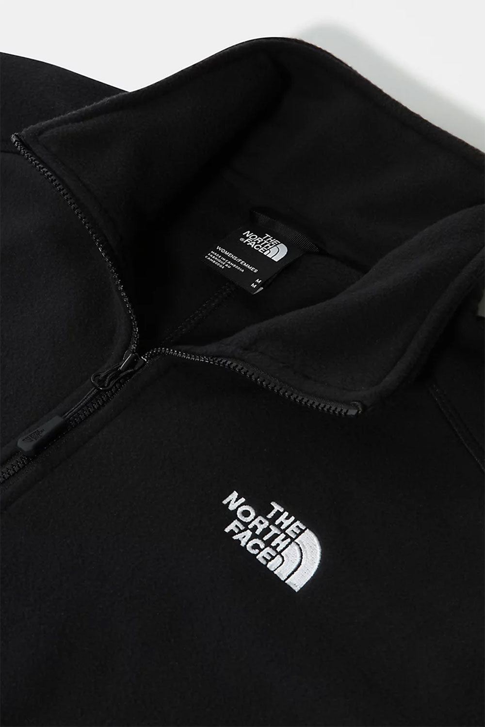 The North Face-Women 100 Glacier Cropped 1/4 Zip Black-Sweatshirts & Hoodies-7-Milagron.com