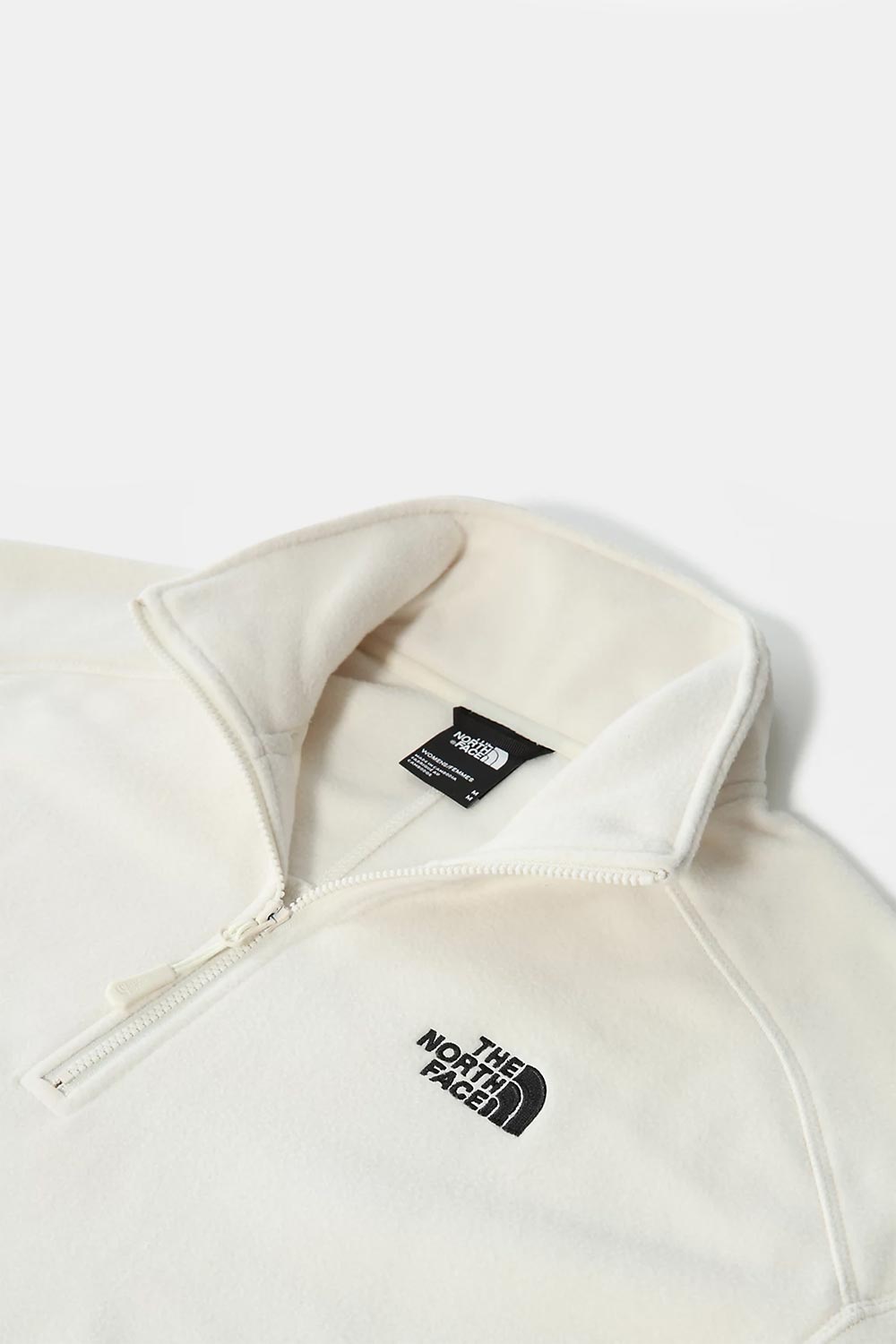 The North Face-Women 100 Glacier Cropped 1/4 Zip White-Sweatshirts & Hoodies-5-Milagron.com