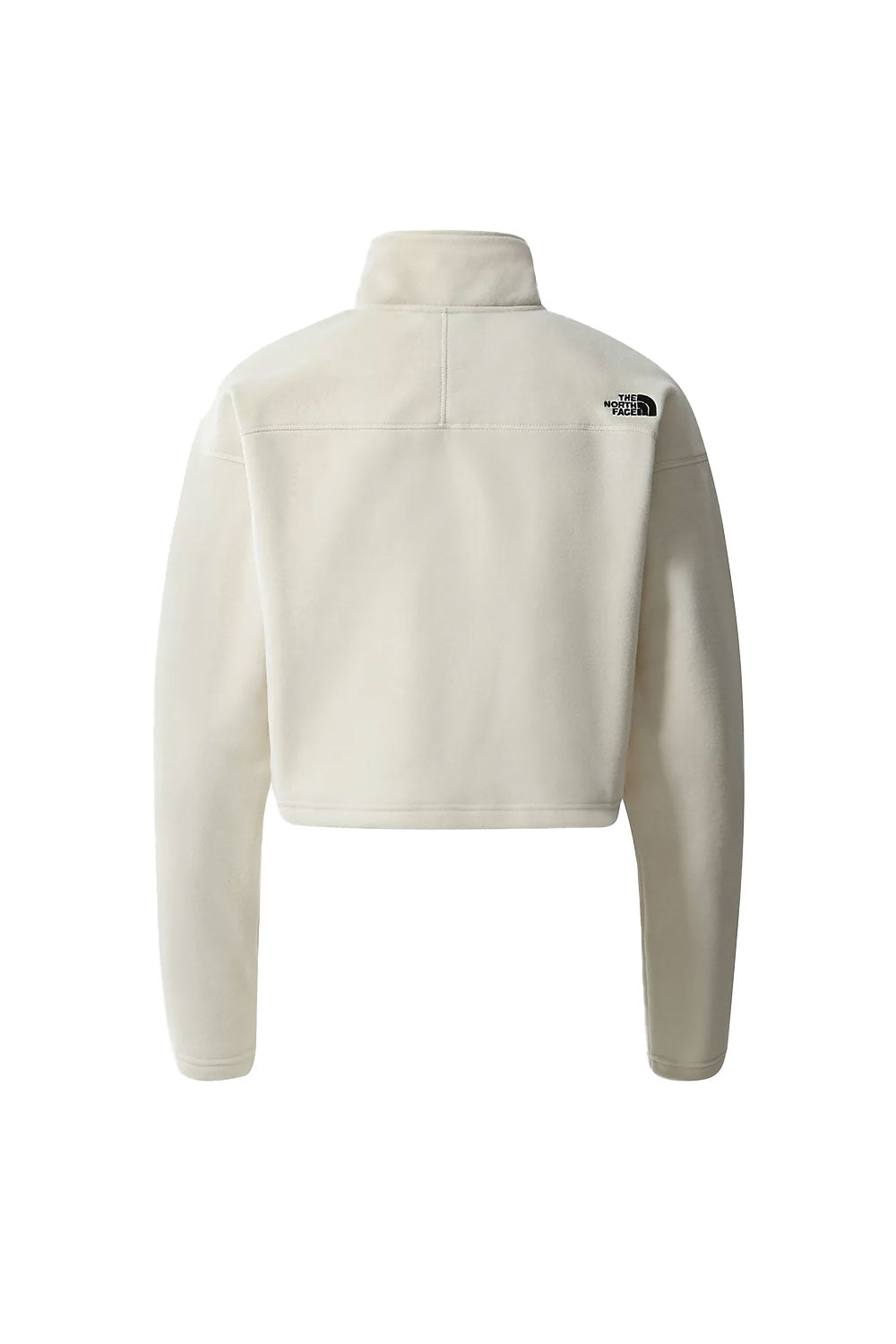 The North Face-Women 100 Glacier Cropped 1/4 Zip White-Sweatshirts & Hoodies-8-Milagron.com