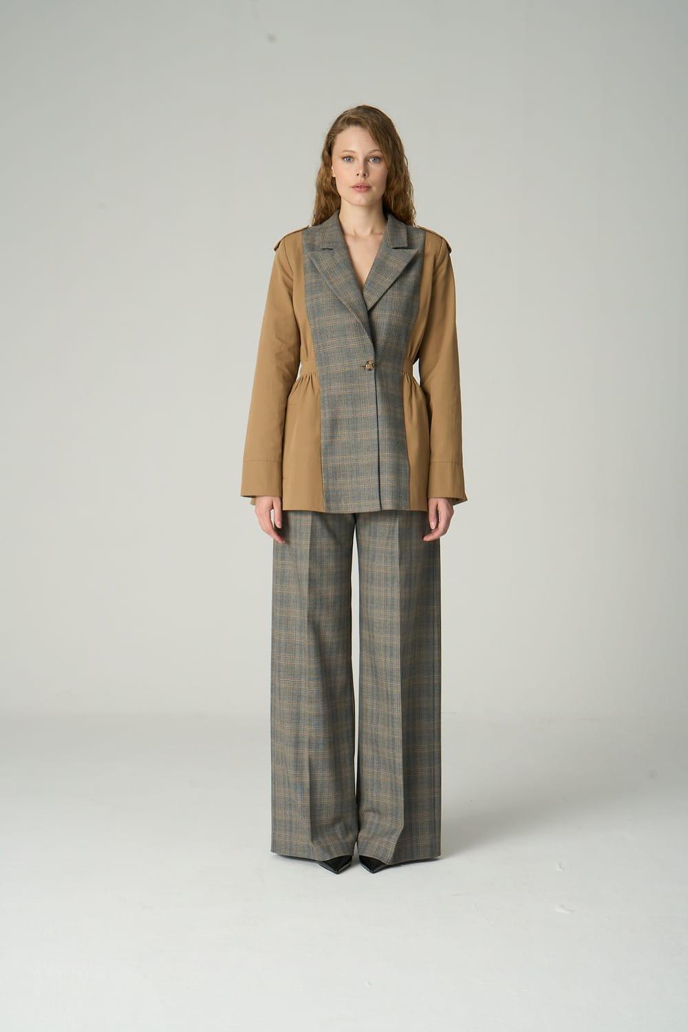 Vuu-Ekose Garnili Ceket-Ceket-1-Milagron.com