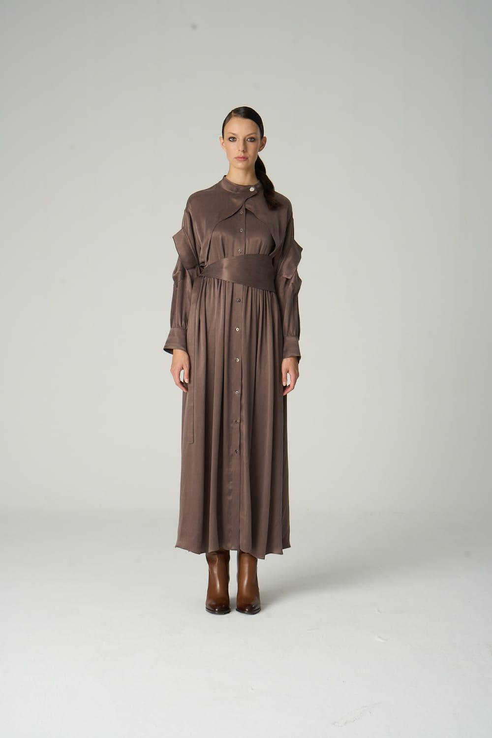 Vuu-Kolları Cepli Elbise-Elbise-1-Milagron.com