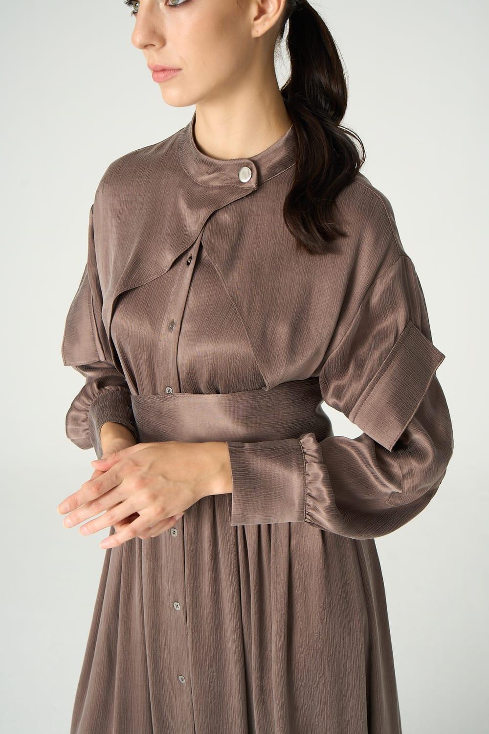 Vuu-Kolları Cepli Elbise-Elbise-4-Milagron.com