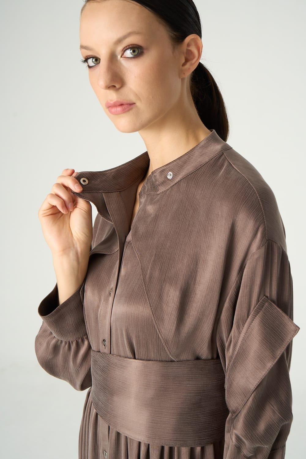 Vuu-Kolları Cepli Elbise-Elbise-5-Milagron.com