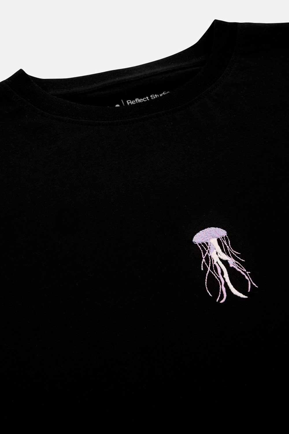 WWF Market-Denizanası Crop T-Shirt - Siyah-T-Shirts-4-Milagron.com