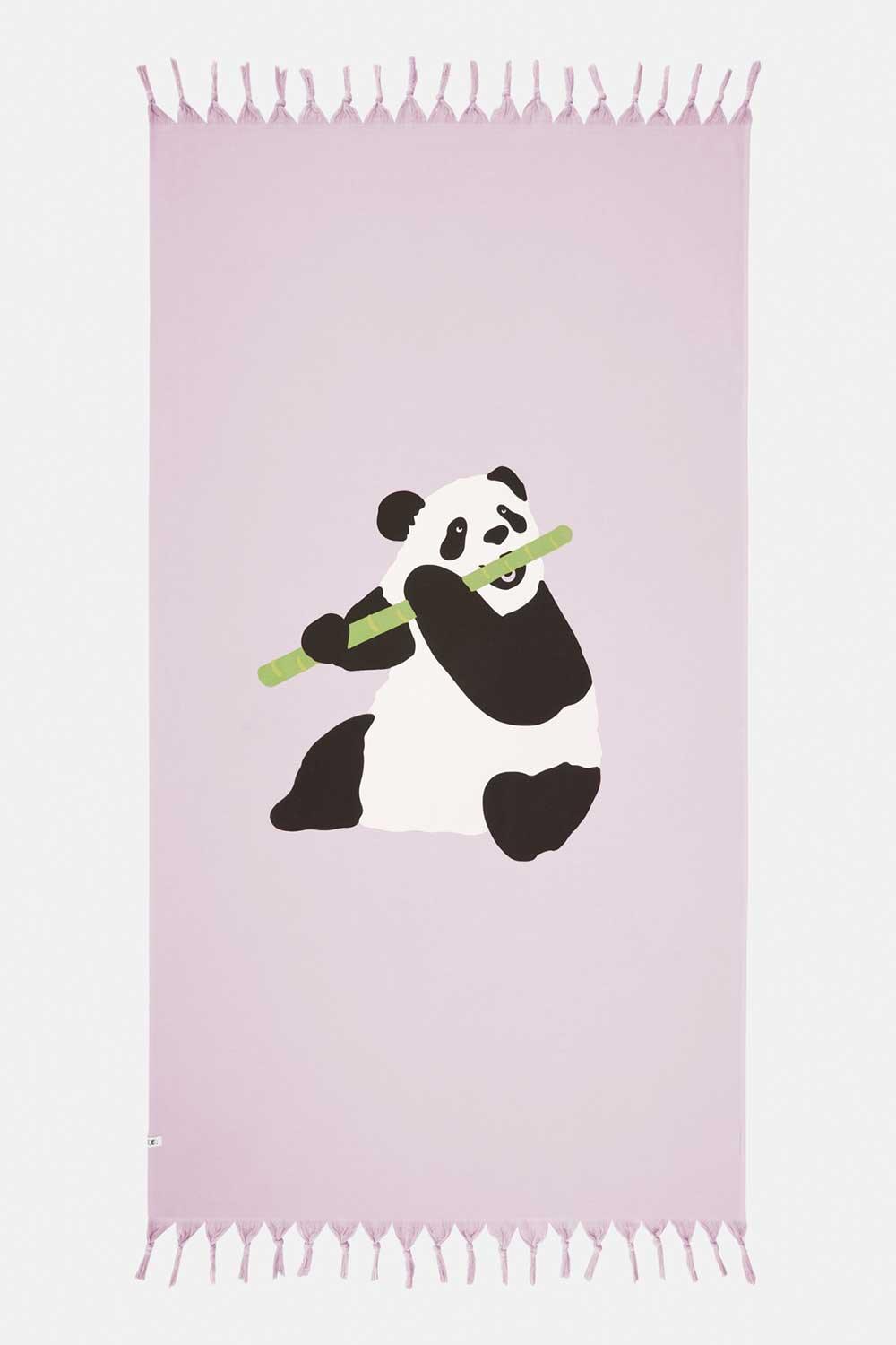 WWF Market-Giant Panda Havlu Peştamal - Lila-Plaj Havlusu-1-Milagron.com