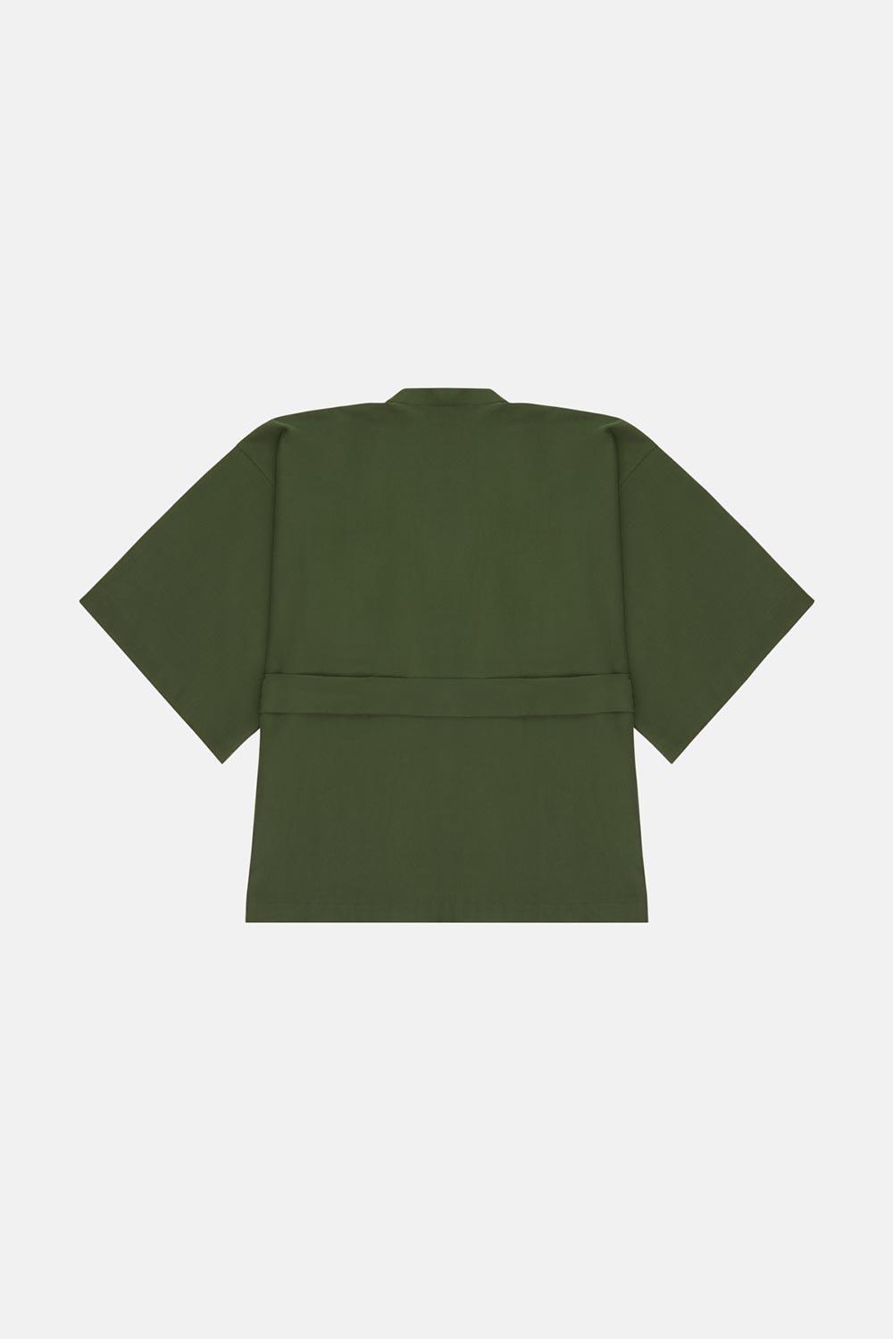 WWF Market-Kızıl Tilki Kısa Kollu TENCEL™ Kimono - Haki-Kimono-2-Milagron.com