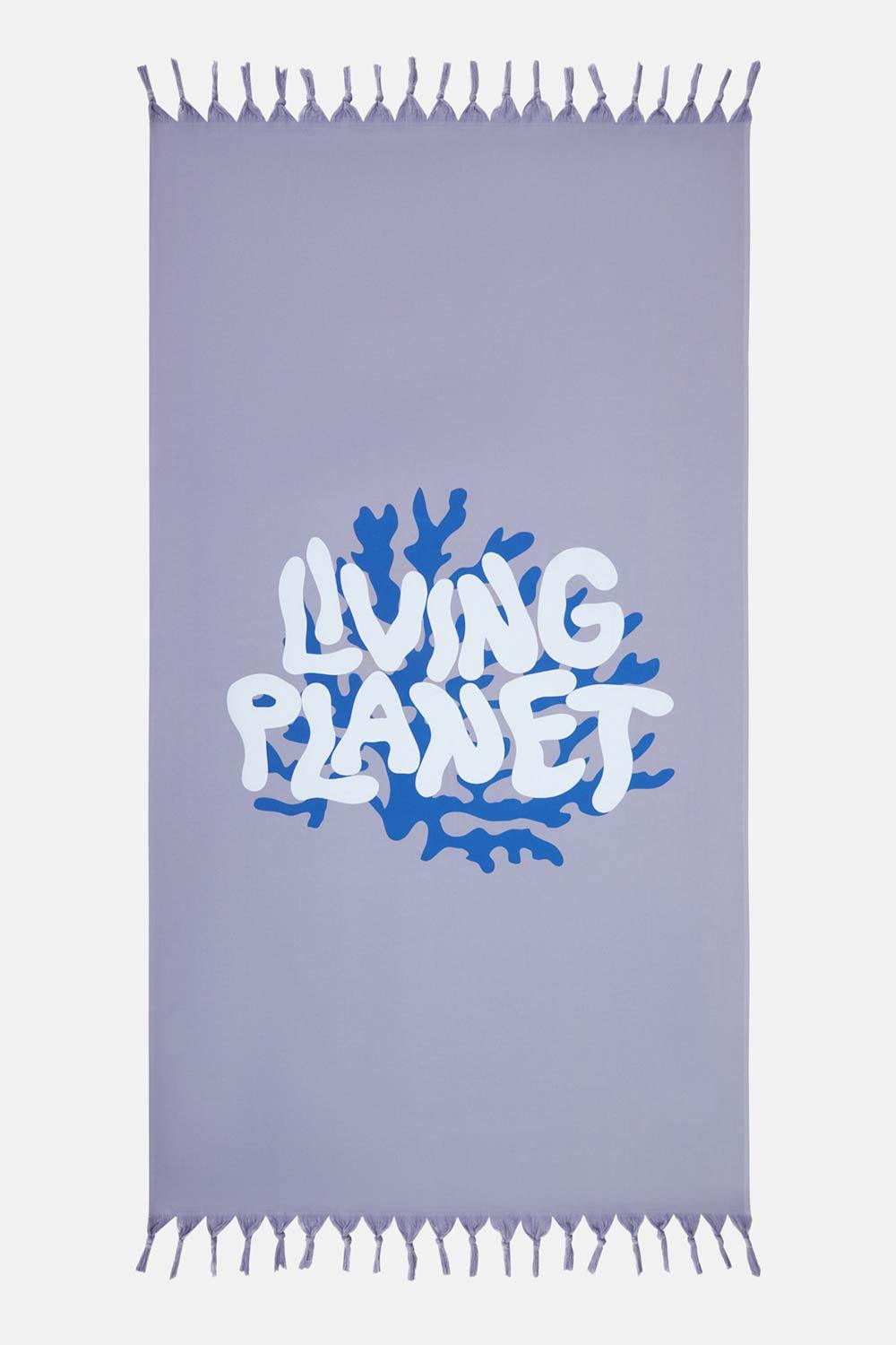 WWF Market-Living Planet Havlu Peştamal - Mavi-Plaj Havlusu-1-Milagron.com