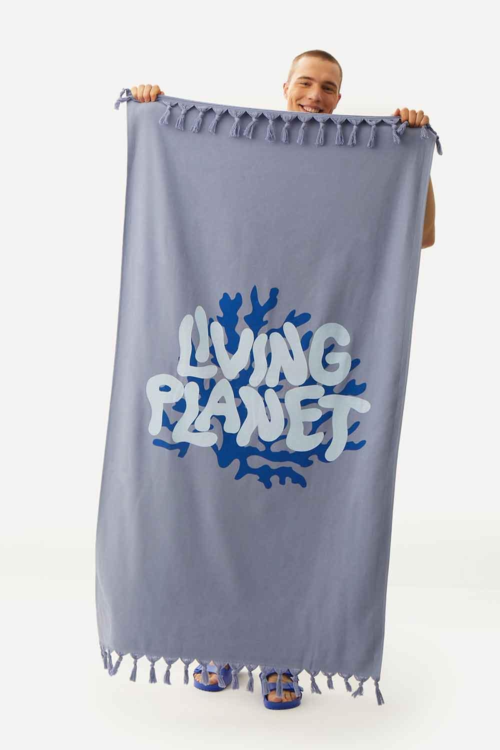 WWF Market-Living Planet Havlu Peştamal - Mavi-Plaj Havlusu-4-Milagron.com