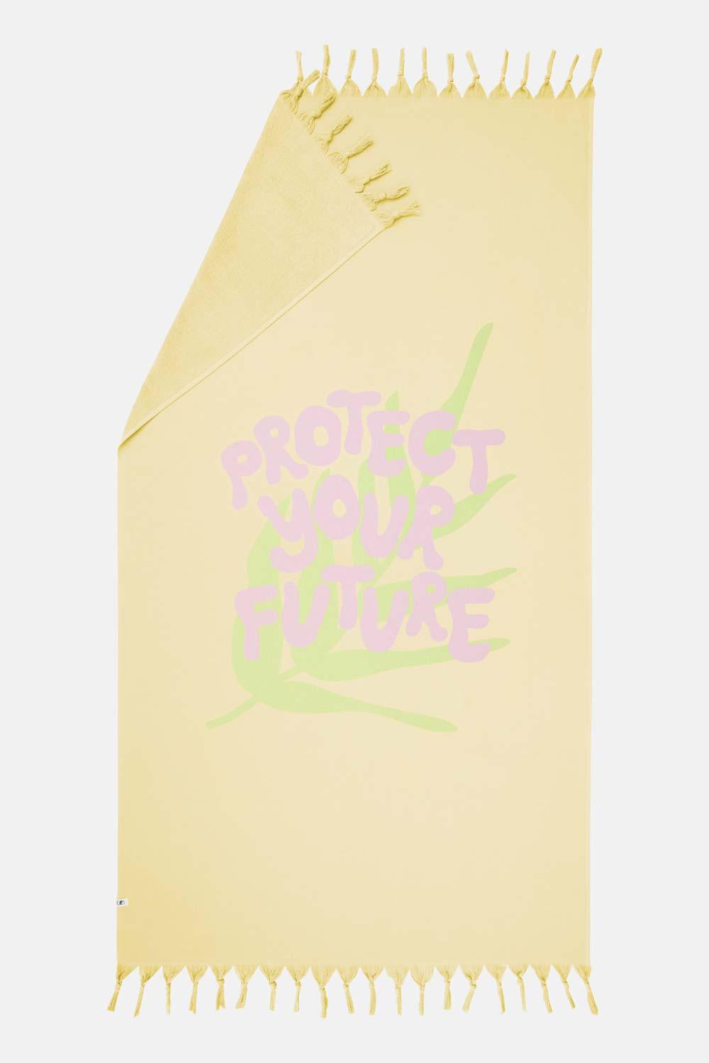 WWF Market-Protect Your Future Havlu Peştamal - Sarı-Plaj Havlusu-3-Milagron.com