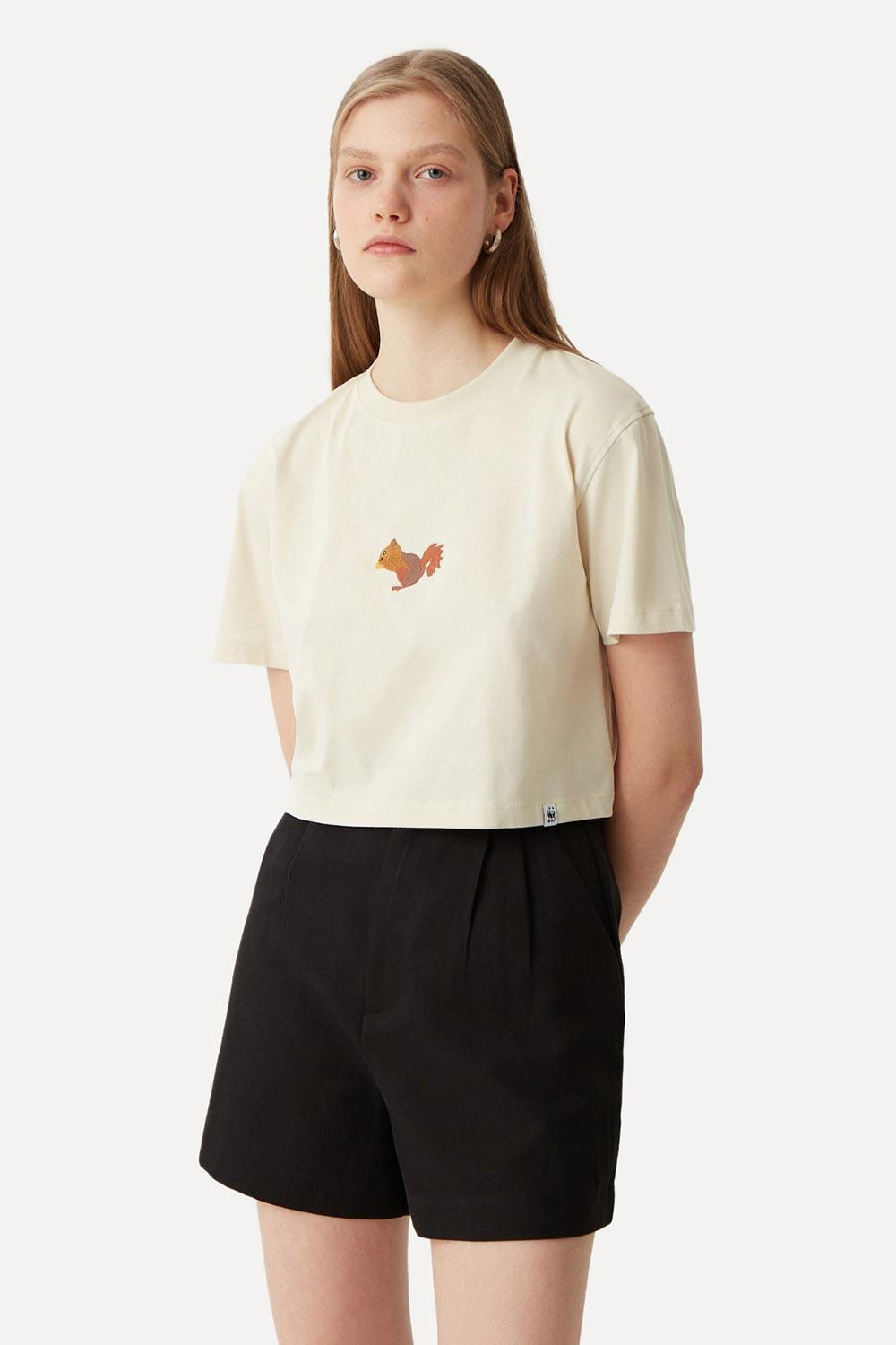 WWF Market-Sincap Crop T-Shirt - Parşömen Bej-T-Shirts-5-Milagron.com