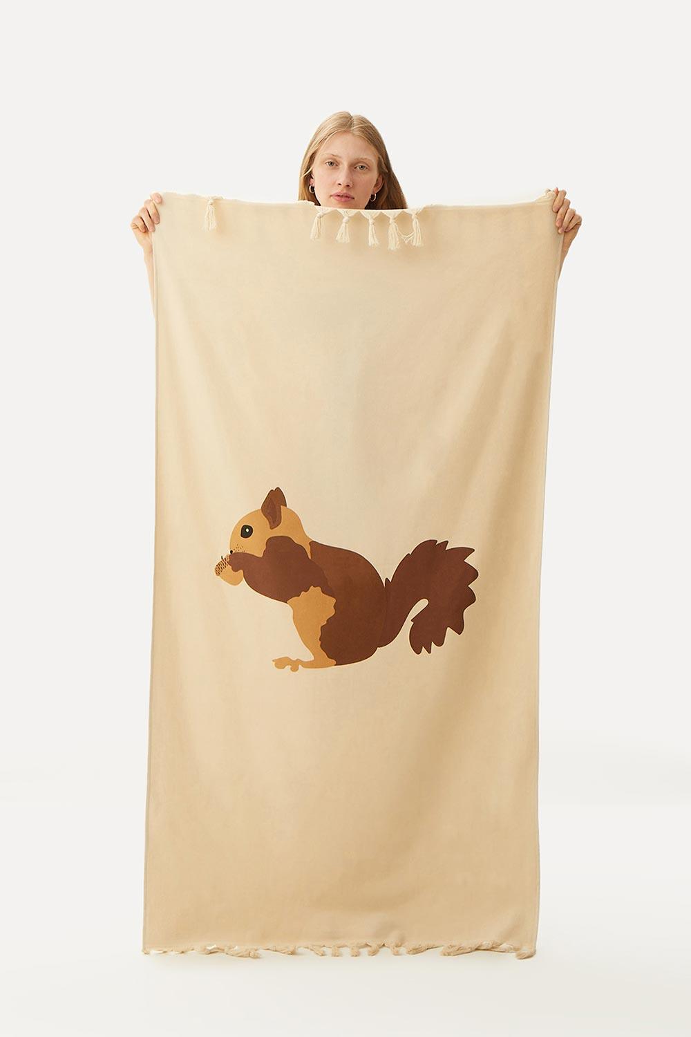 WWF Market-Sincap Havlu Peştamal - Krem-Plaj Havlusu-2-Milagron.com