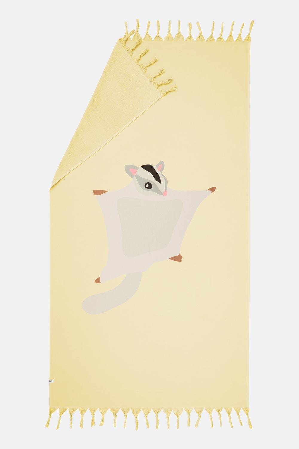 WWF Market-Sugar Glider Havlu Peştamal - Sarı-Plaj Havlusu-3-Milagron.com