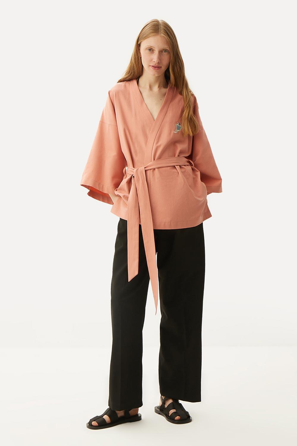 WWF Market-Sugar Glider Kısa Kollu TENCEL™ Kimono - Pembe-Kimono-2-Milagron.com