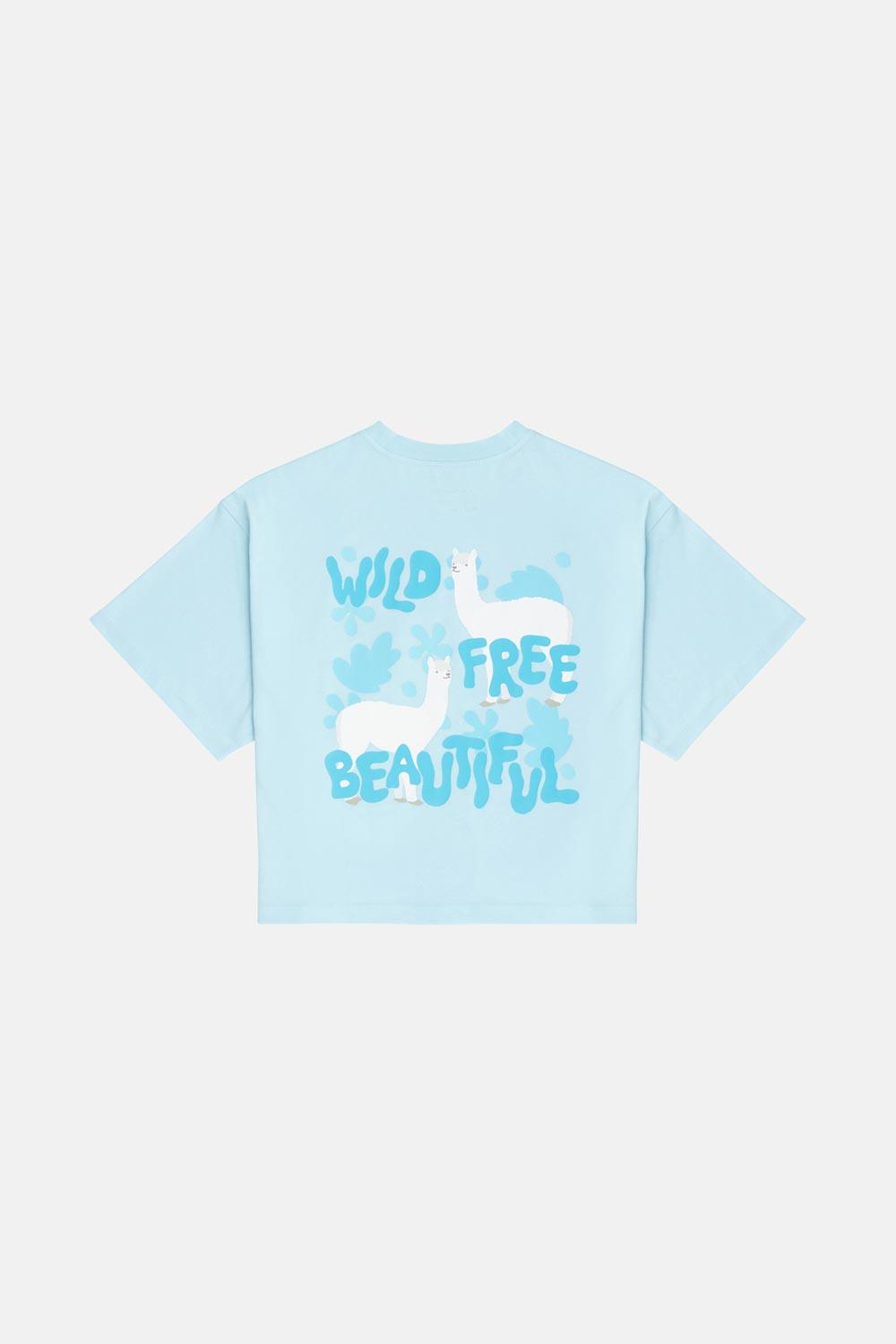 WWF Market-Wild Free Beautiful Oversize Crop T-Shirt - Açık Mavi-T-Shirts-3-Milagron.com
