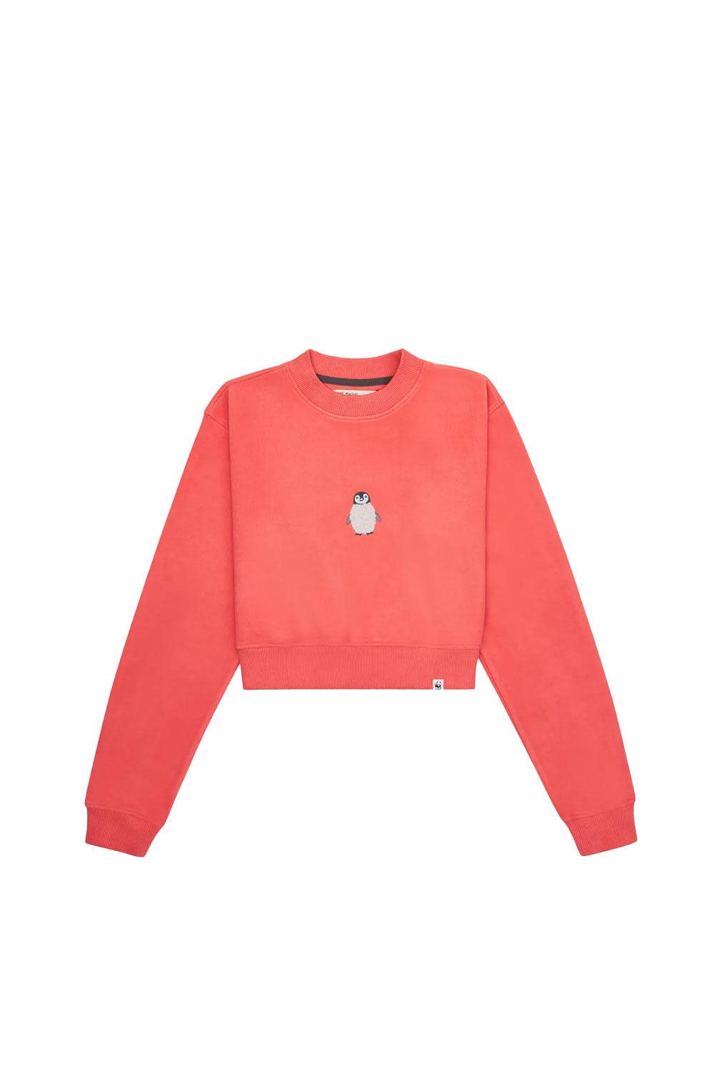 WWF Market-Yavru İmparator Penguen Crop Sweatshirt - Pembe-Sweatshirts & Hoodies-1-Milagron.com