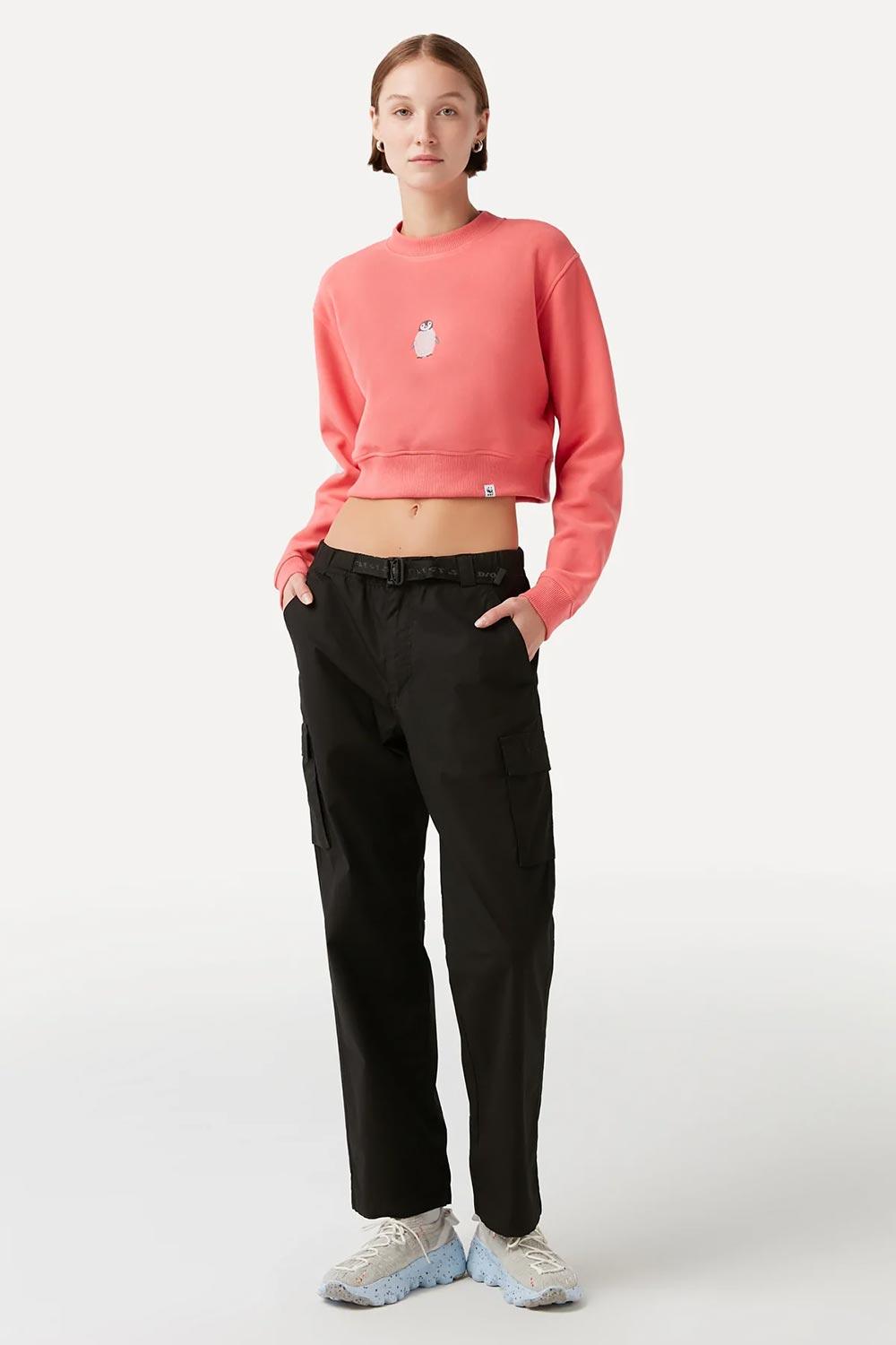 WWF Market-Yavru İmparator Penguen Crop Sweatshirt - Pembe-Sweatshirts & Hoodies-4-Milagron.com