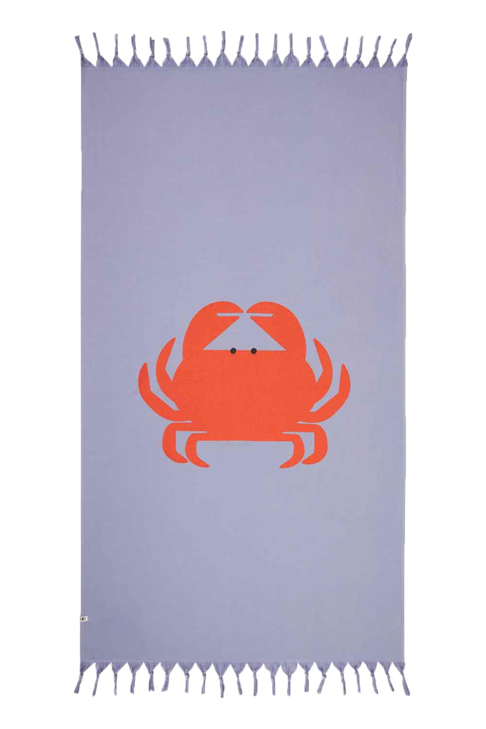 WWF Market-Yengeç Havlu Peştamal - Mavi-Plaj Havlusu-1-Milagron.com