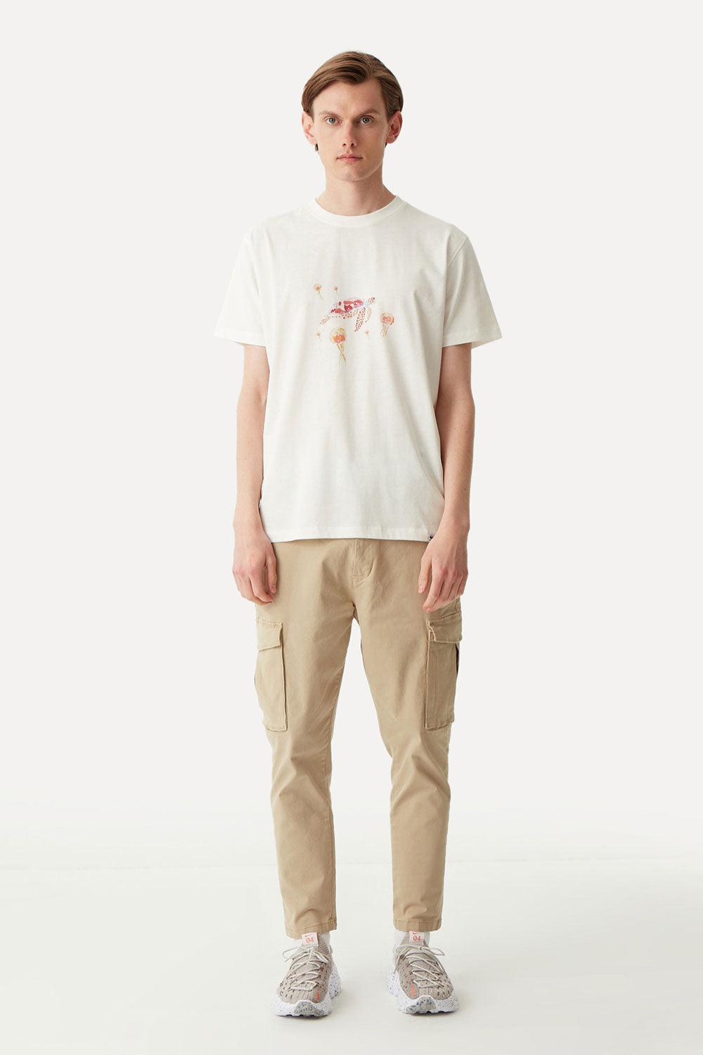 WWF Market-Yeşil Deniz Kaplumbağası T-Shirt - Parşömen Beyaz-T-Shirts-4-Milagron.com