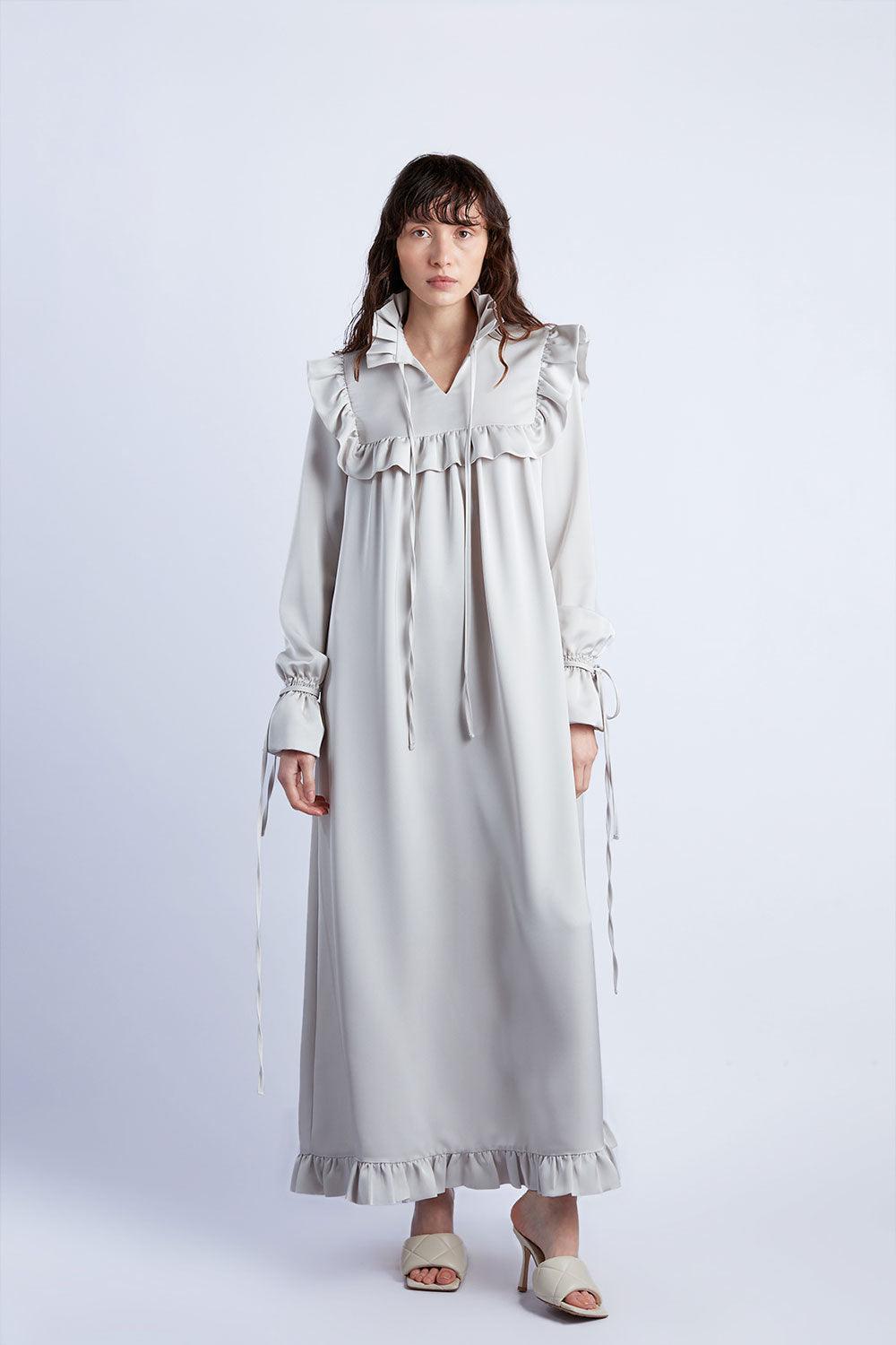 Wabi Sabi-Ws X Mag Bej Scorpio Maxi Elbise-Elbise-1-Milagron.com