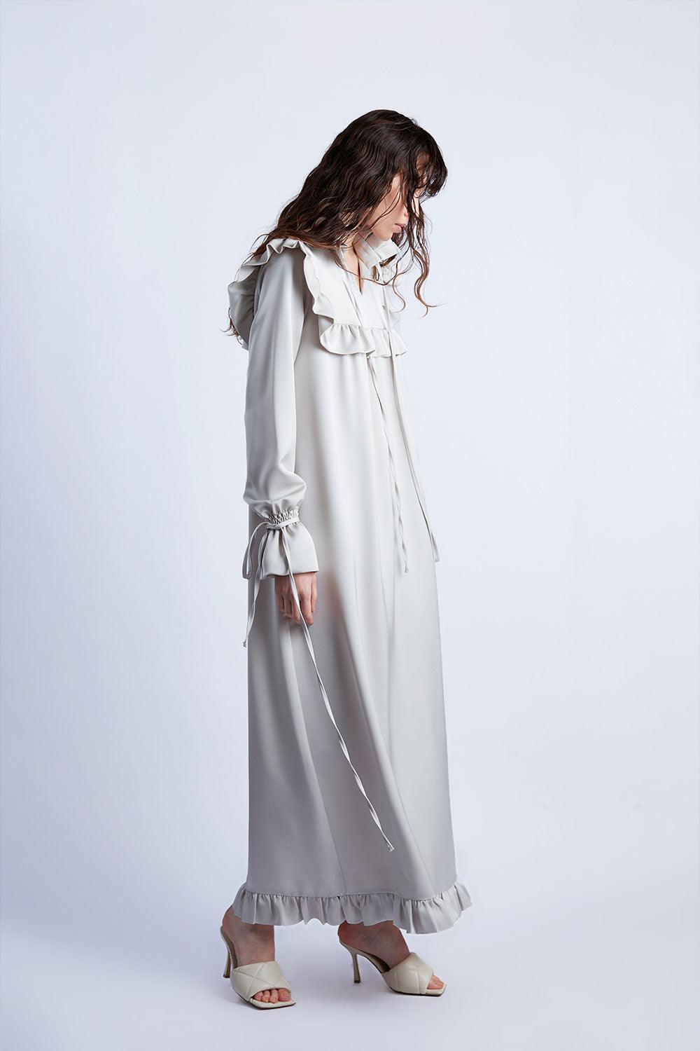 Wabi Sabi-Ws X Mag Bej Scorpio Maxi Elbise-Elbise-2-Milagron.com