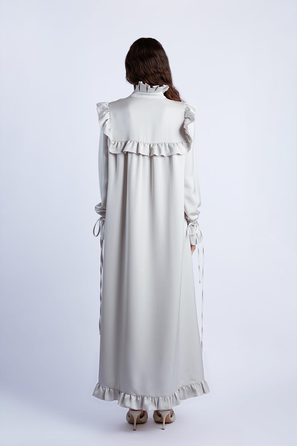 Wabi Sabi-Ws X Mag Bej Scorpio Maxi Elbise-Elbise-3-Milagron.com