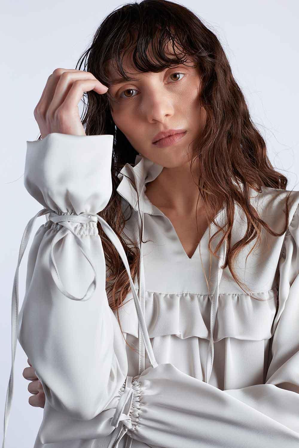 Wabi Sabi-Ws X Mag Bej Scorpio Mini Elbise-Elbise-4-Milagron.com