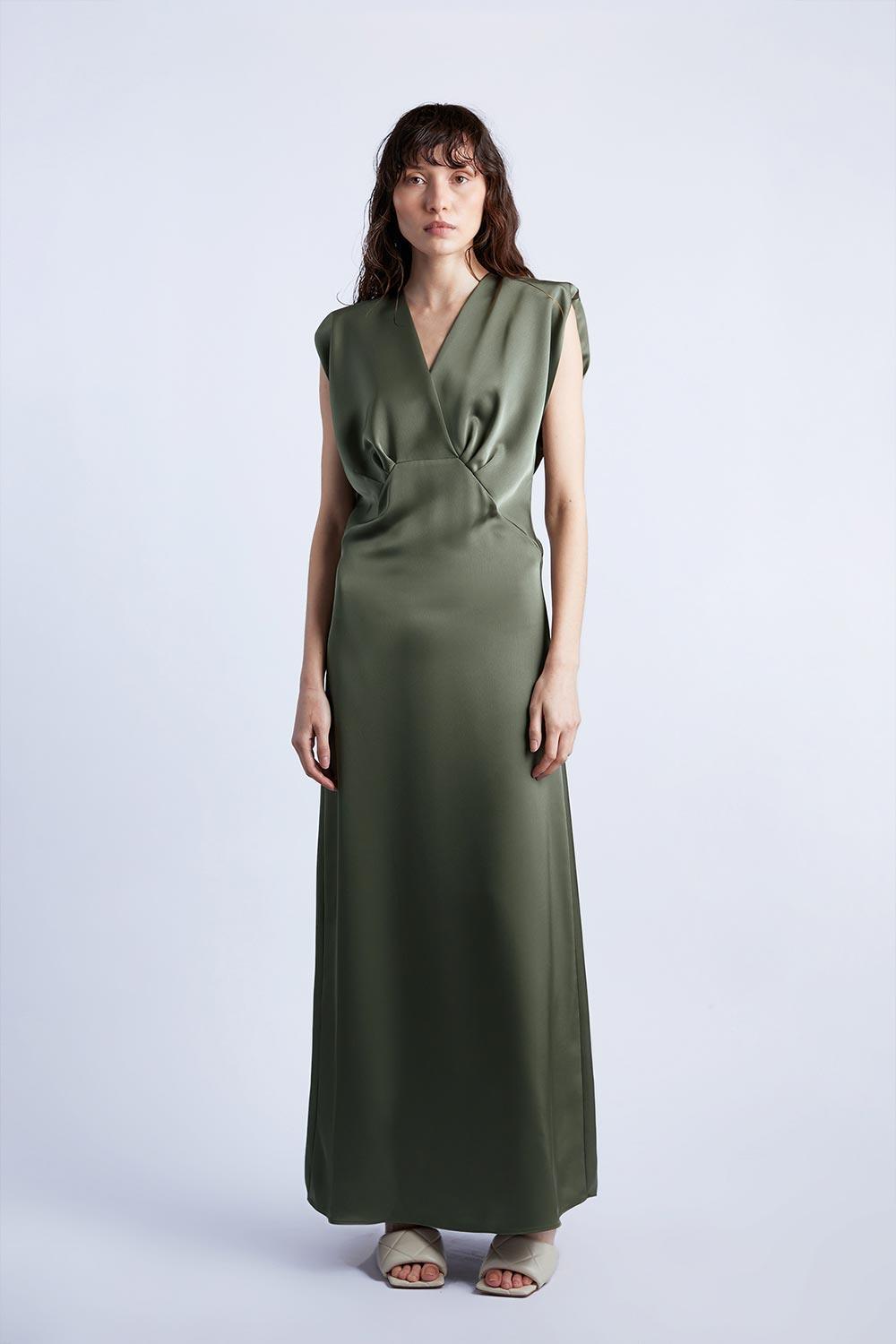 Wabi Sabi-Ws X Mag Haki Aries Maxi Elbise-Elbise-1-Milagron.com