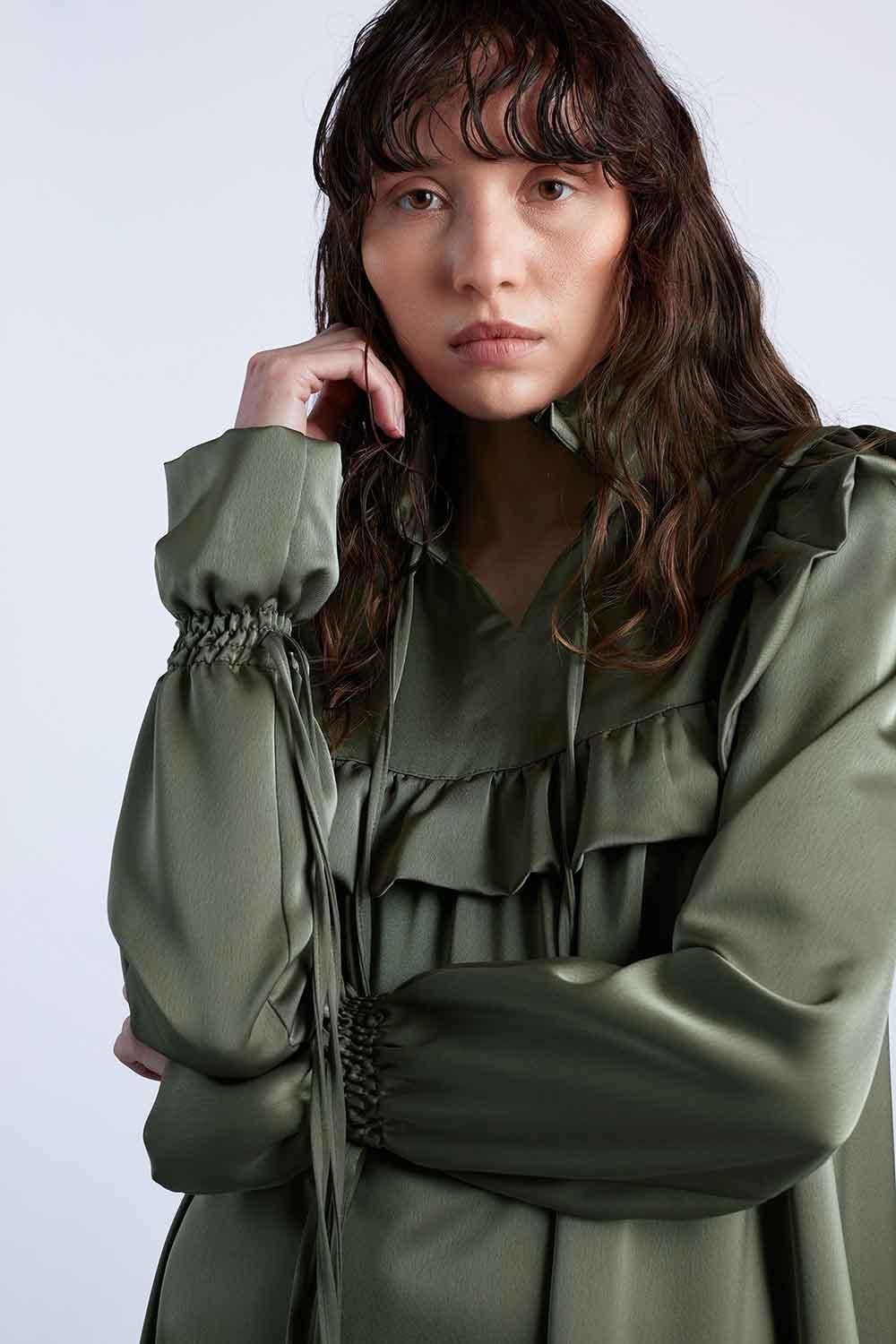 Wabi Sabi-Ws X Mag Haki Scorpio Maxi Elbise-Elbise-3-Milagron.com