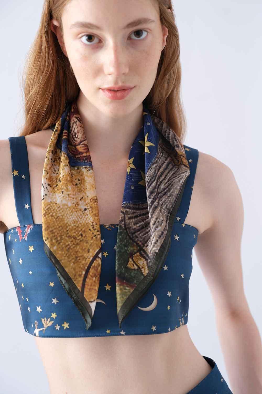 Wabi Sabi-Ws X Mag Lacivert Comet Fular-Şal & Fular-1-Milagron.com