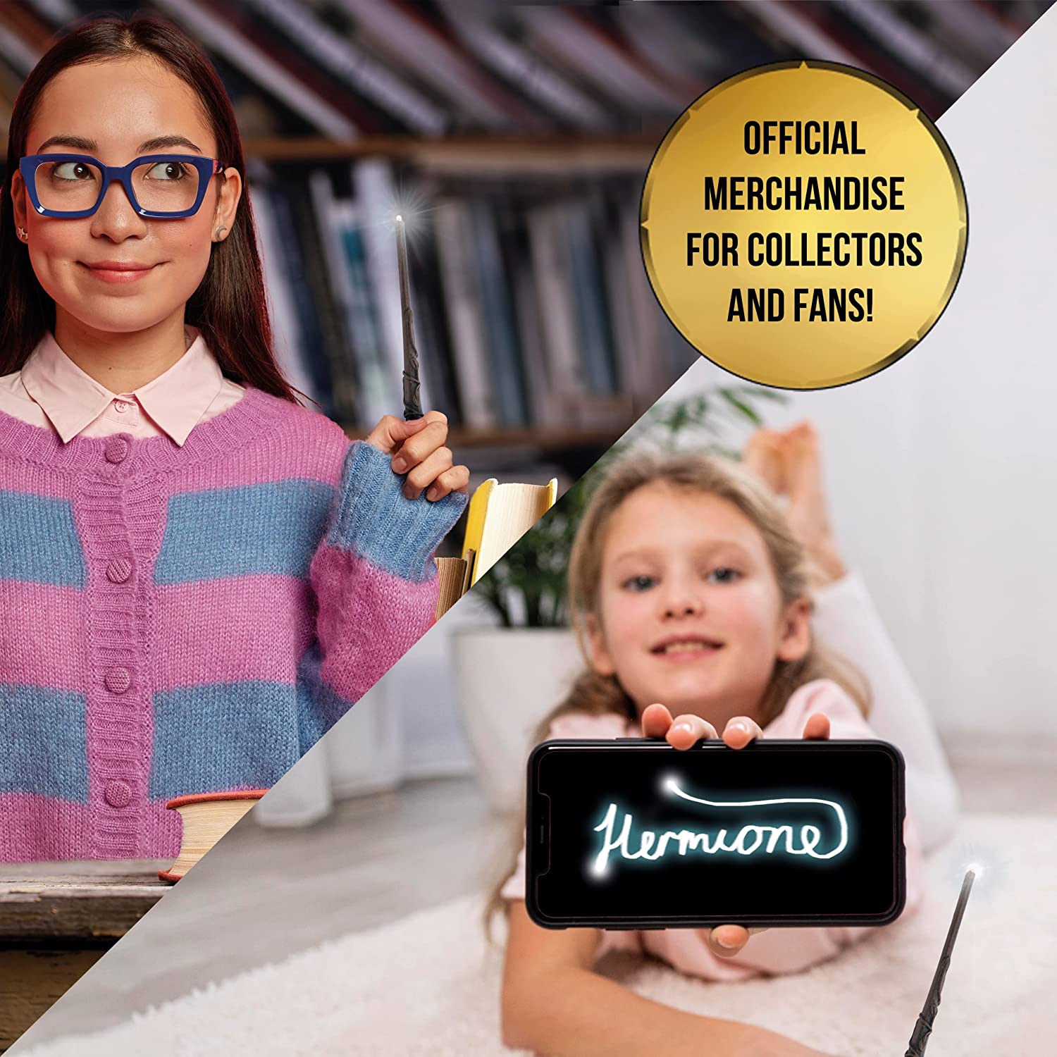 Wizarding World-Harry Potter Lisanslı Uygulama Destekli Sihirli Işıklı Asa - Hermonie-Figürler-5-Milagron.com