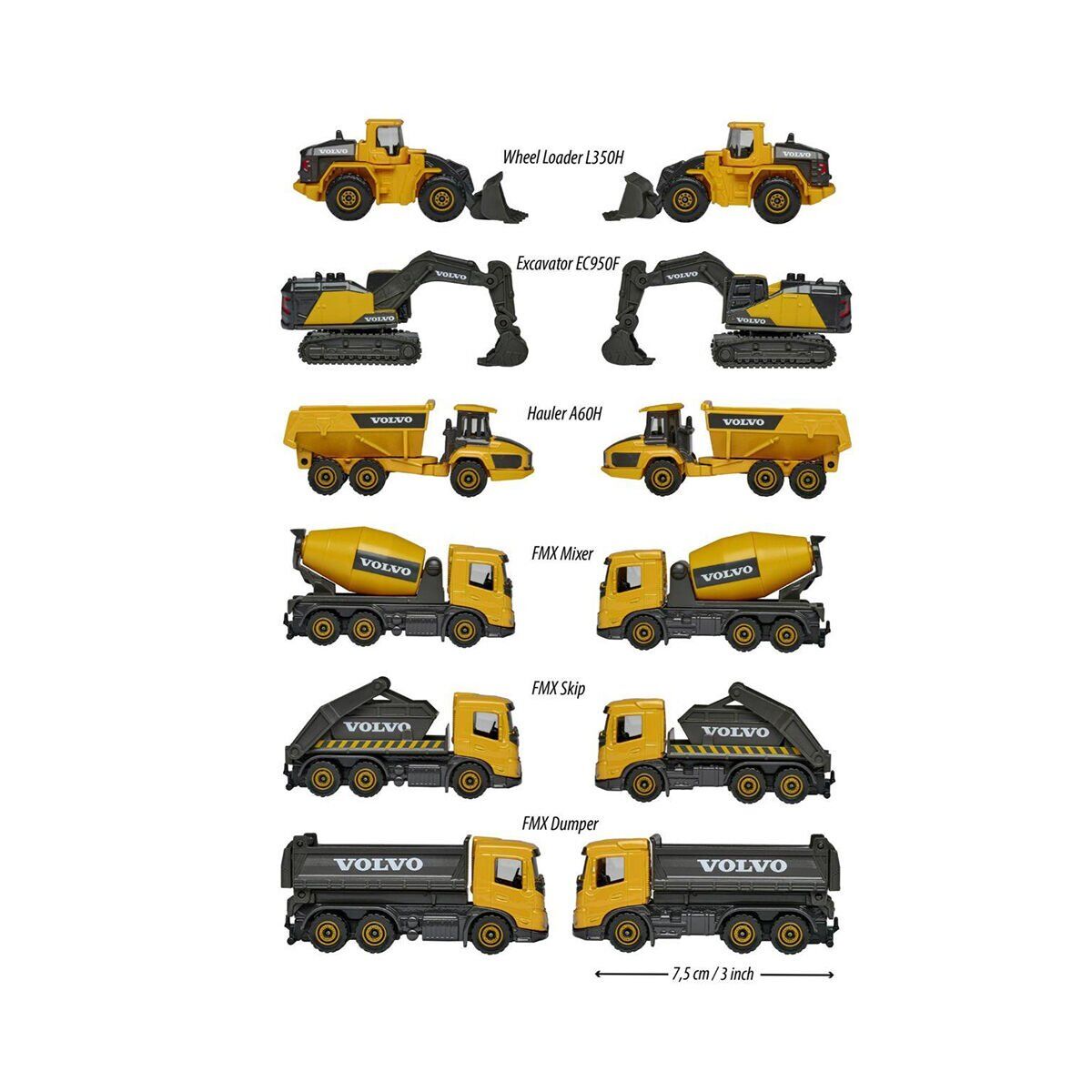 8503100000 Majorette Volvo İNşaat Araçları 1:64 Premium Metal Araç 6 Asorti (Belirtilen Fiyat, Tekli Satış Için Adet Fiyatıdır)