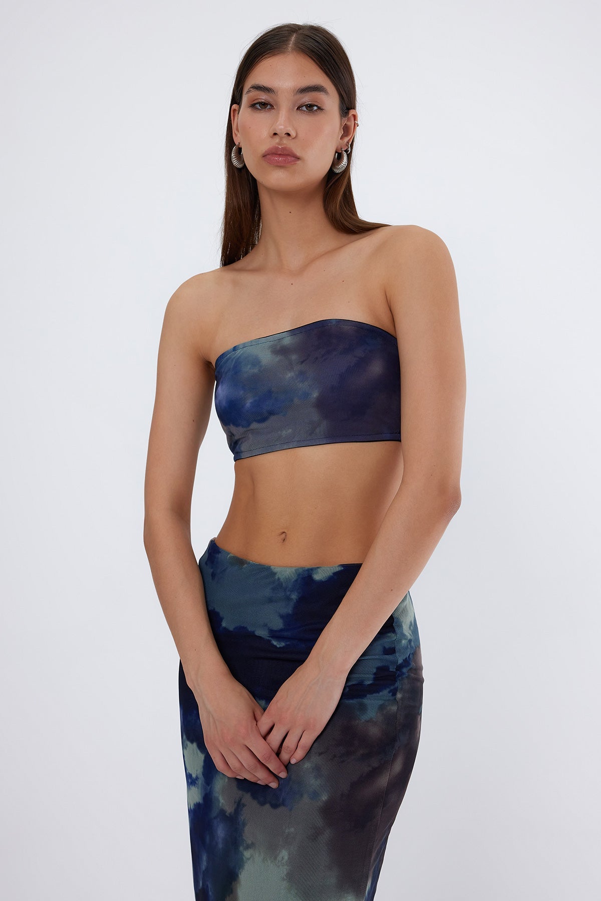Cosmo Tül Straplez Crop Top