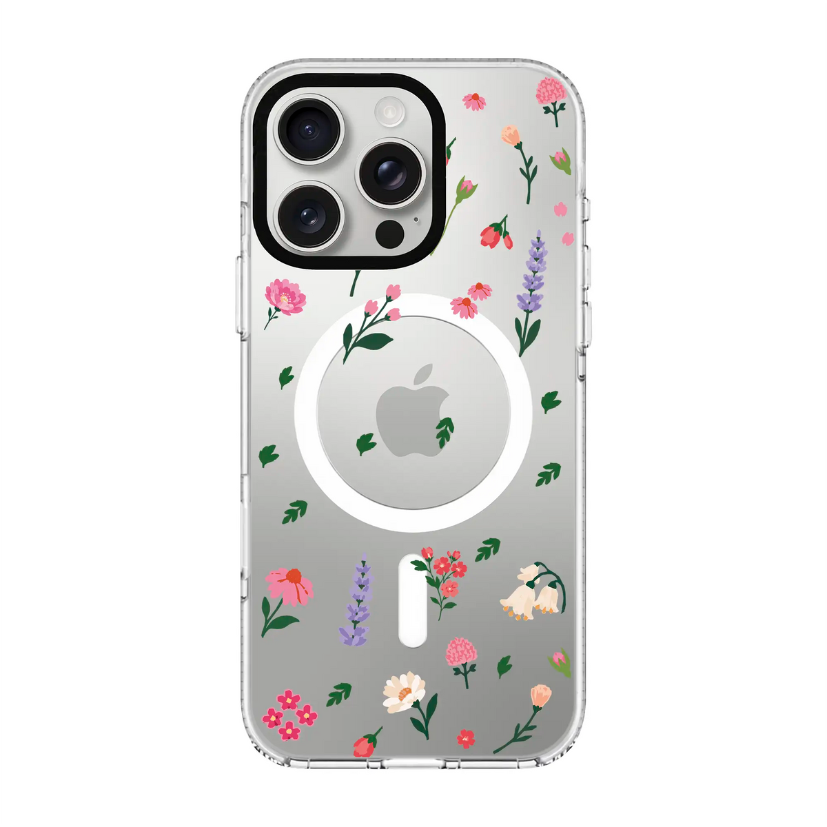 KiŞiYe Özel Little Blossoms Şeffaf-Clear Kılıf Magsafe Özellikli - Iphone 16 Pro Max