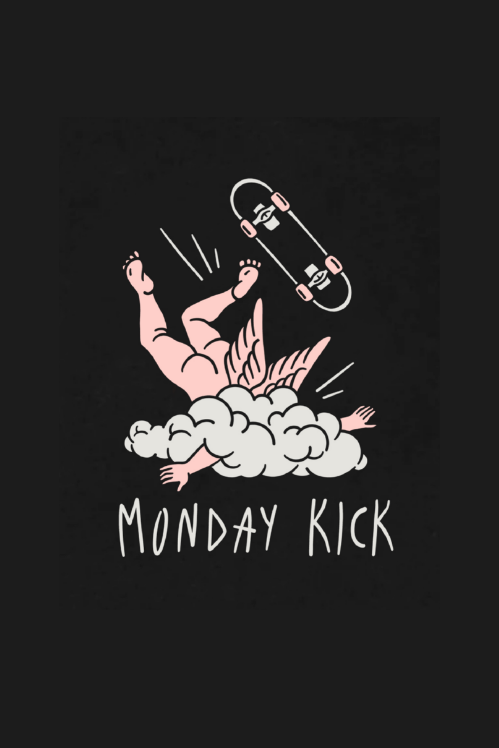 Skate Angel Tee - Unisex Tasarım T - Shırt - Regular Fit - 5