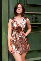 Rose Büyük Payetli Mini Elbise Hailey - 0
