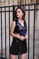 Siyah Payetli Mini Elbise Hailey - 3