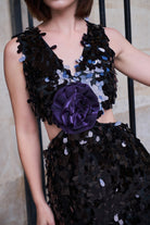 Siyah Payetli Mini Elbise Hailey - 4