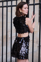 Siyah Payetli Mini Elbise Hailey - 5