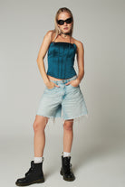 Turkuaz Rengi Balenli Korse Kylie - 2