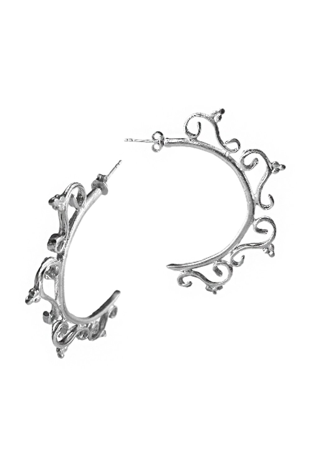 İnanna Large Halka Beyaz Küpe - 0