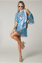 Buz Mavisi Payetli Elbise Ve Bolero Takım Alexis - 0