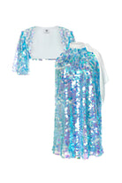 Buz Mavisi Payetli Elbise Ve Bolero Takım Alexis - 1