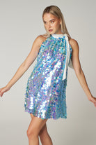 Buz Mavisi Payetli Elbise Ve Bolero Takım Alexis - 3