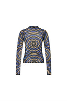 Nora Geometrik Baskılı Mavi Tül Body - 2