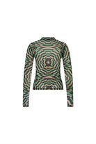 Nora Geometrik Baskılı Yeşil Tül Body - 1