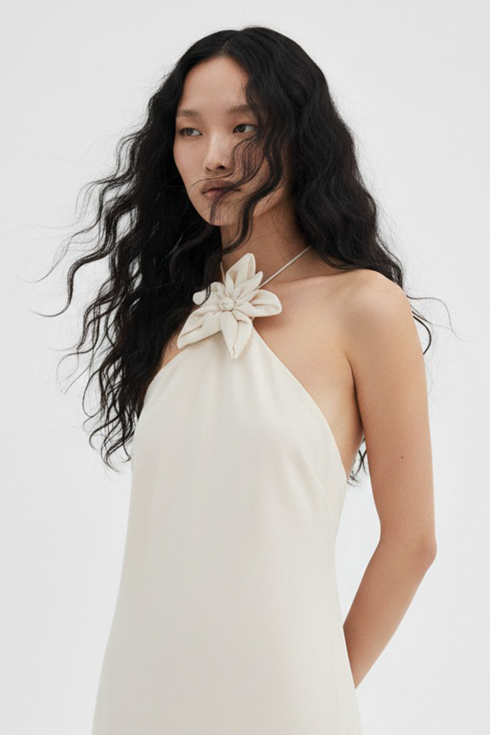 Limited Edition Magnolia Champagne - Bej Uzun Şifon Elbise - 0