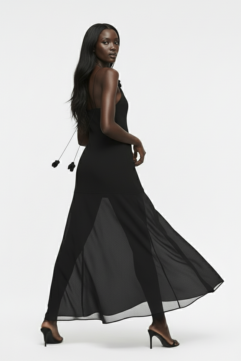 Limited Edition Magnolia Black - Siyah Uzun Şifon Elbise - 1