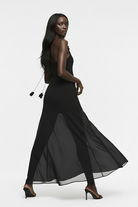 Limited Edition Magnolia Black - Siyah Uzun Şifon Elbise - 1