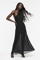 Limited Edition Magnolia Black - Siyah Uzun Şifon Elbise - 2